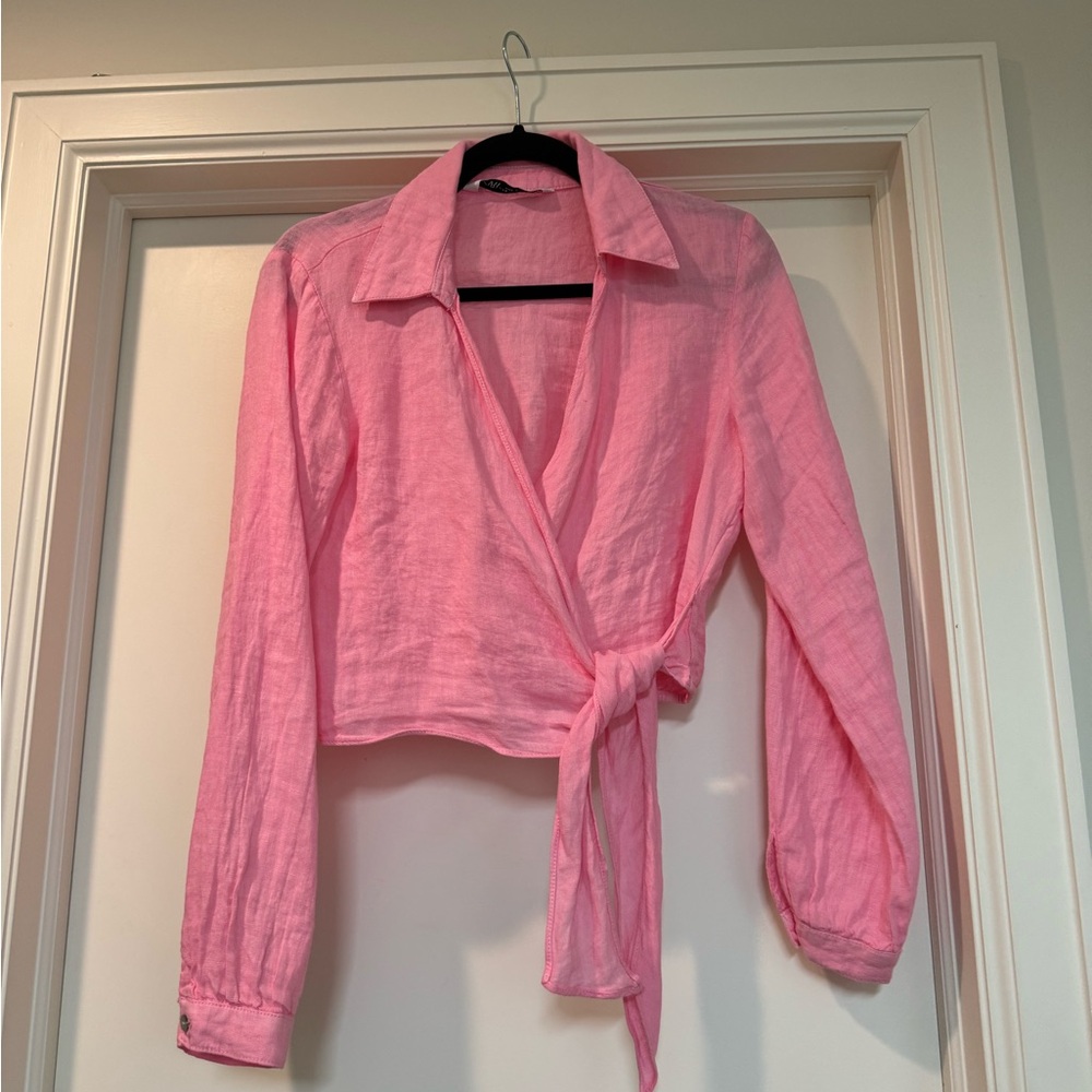Zara linen tie top so cute size small